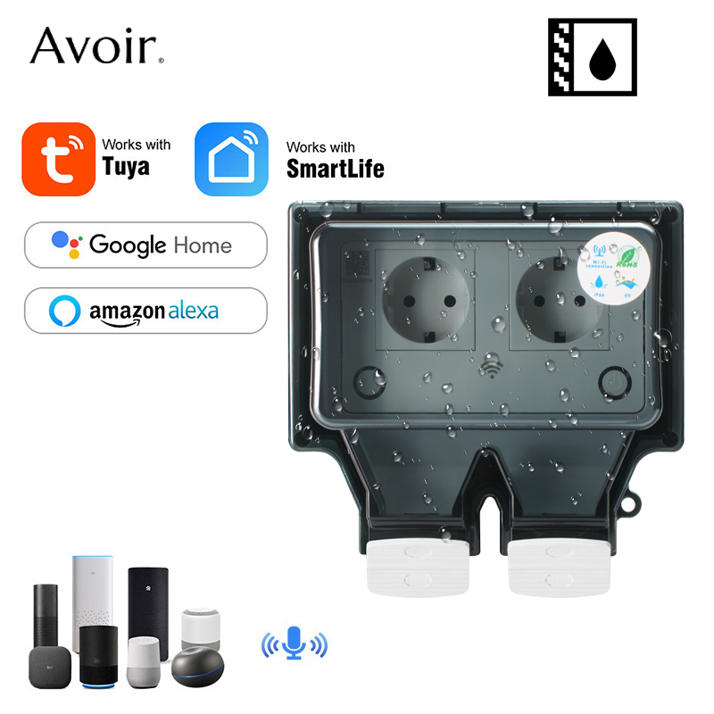 Outdoor Power Socket Cover - Avoir Tuya Wall Electrical Sockets Ip66