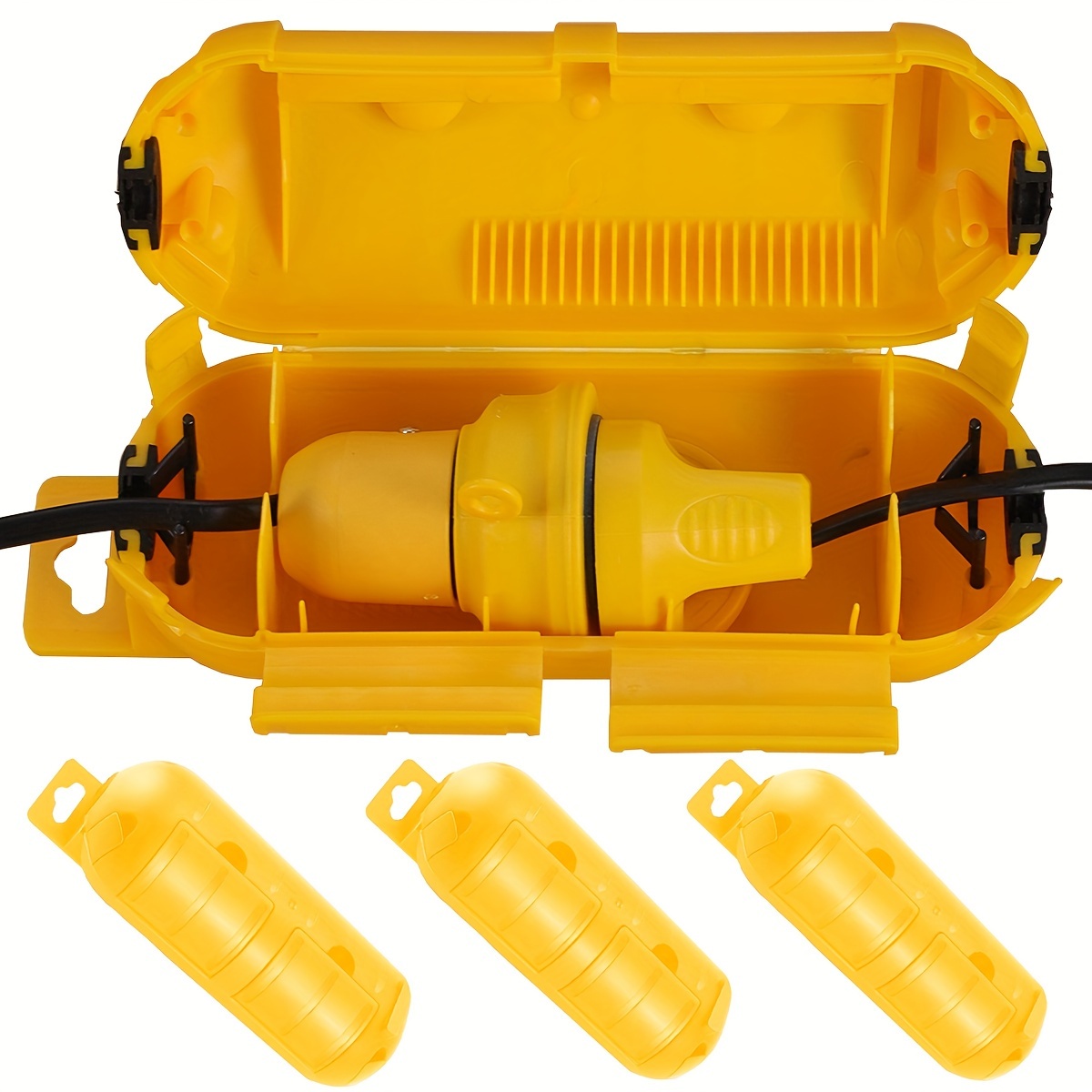 Outdoor Power Socket Cover - Extension Yellow Cord Safety Cover with