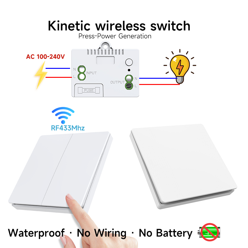 Outdoor Power House - RF433 Kinetic Switch No Battery Self-Powered