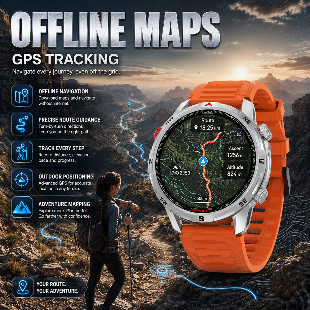 New Outdoor Smart Watch 1.43in - Outdoor Power Meter Box ulasan dan harga