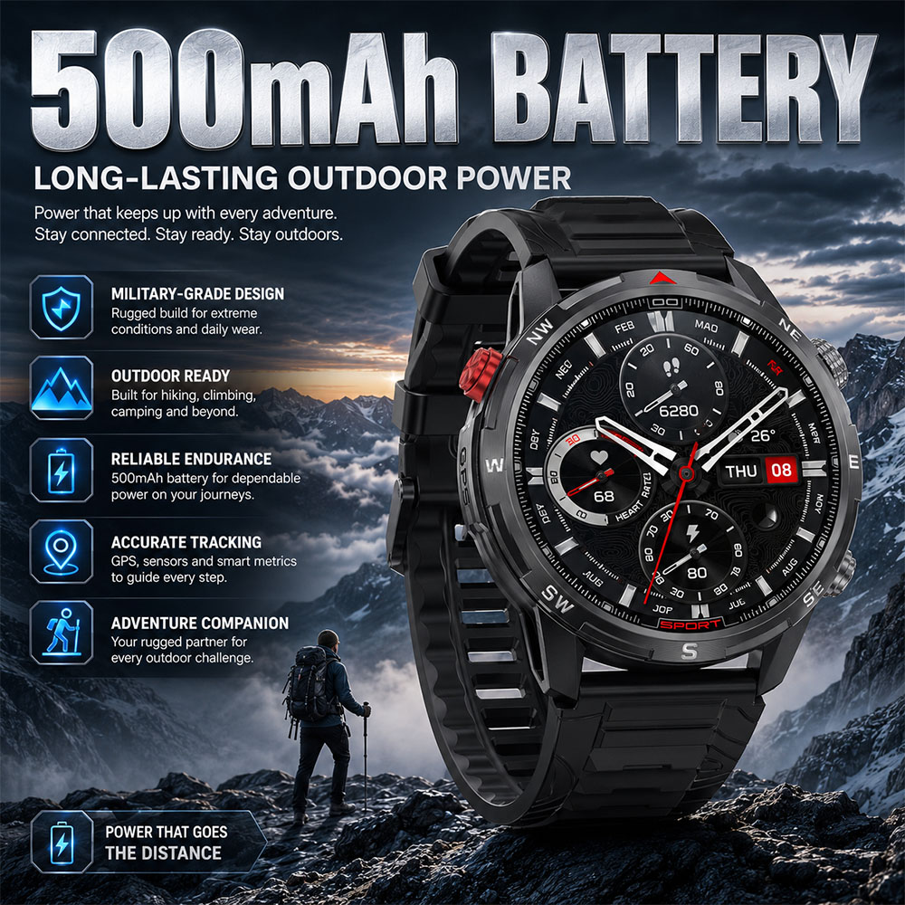 New Outdoor Smart Watch 1.43in - Outdoor Power Meter Box ulasan dan harga
