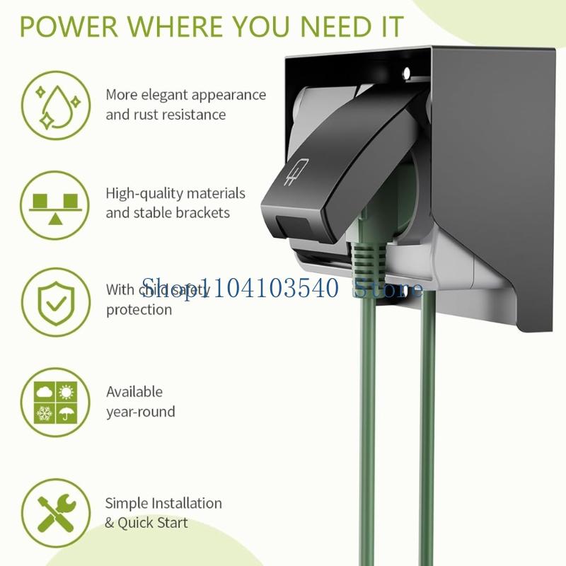 02DC 2 Gang Waterproof Outlet  - Outdoor Power Socket Cover ulasan dan harga